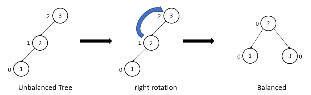 AVL tree right rotation