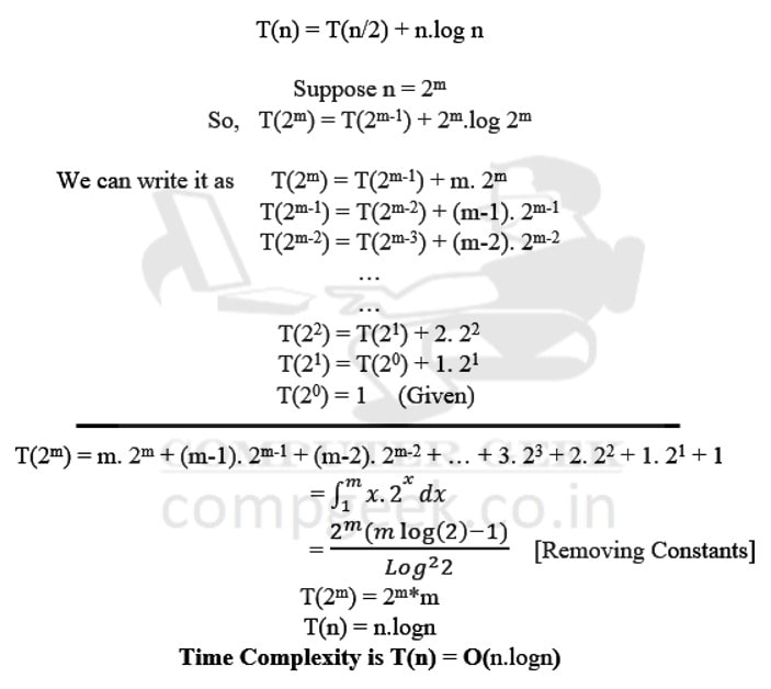 Iterative method to solve recurrence relation T(n) = T(n) + nlogn