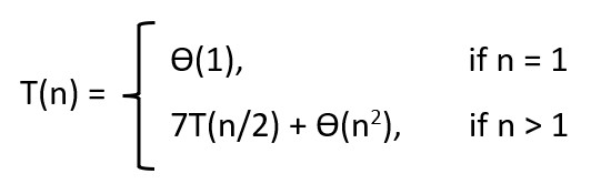 Strassen's Algorithm formula