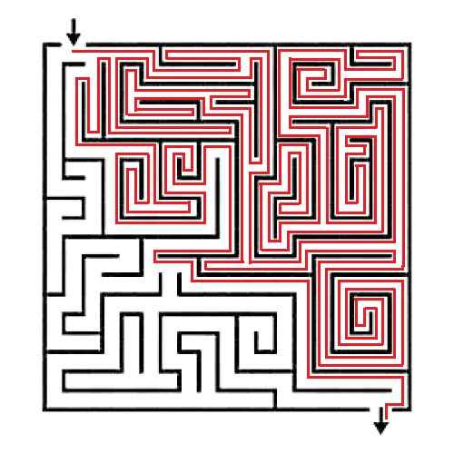 maze solved by left hand rule