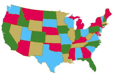 A-colored-USA-map-using-four-colors