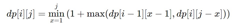 Egg Dropping Problem recursive relation