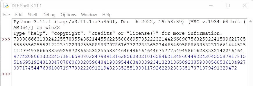 bigger multiplication in python